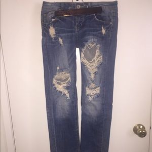 Distressed jeans
